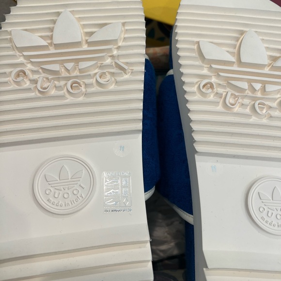 NEW Gucci x Adidas GG monogram logo slide sandals - Picture 4 of 11